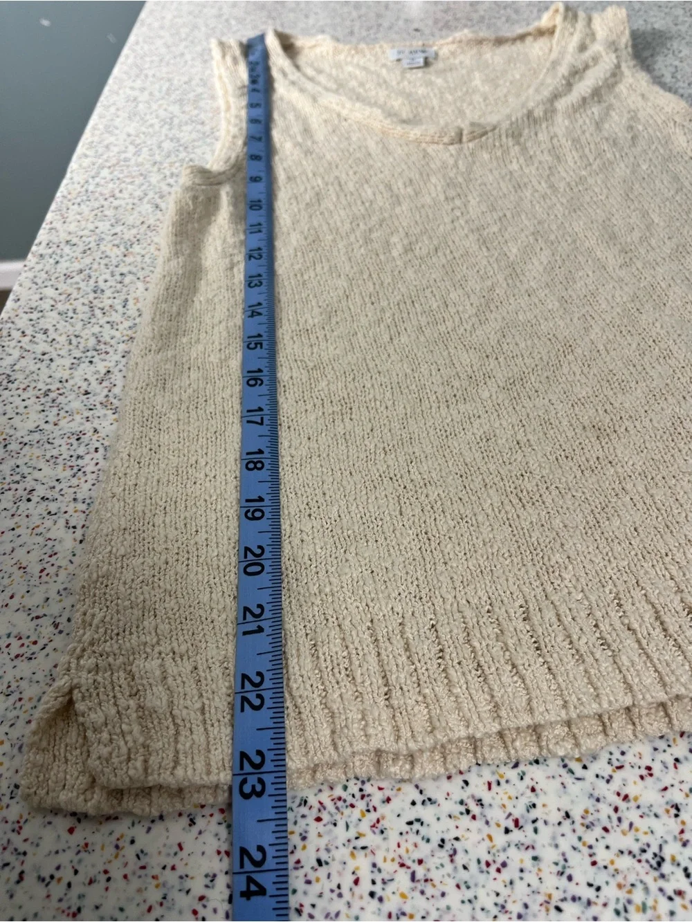 J. Crew V-Neck Textured Beach Sweater Cream Preppy Coastal Scandi Women’s Size M